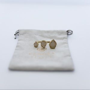 Kendra Scott Naomi ring in gold and white drusy. Size S/M.